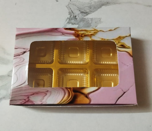 GT 447 6 Cavity Marble Design Chocolate Box - Geeta Trading Company