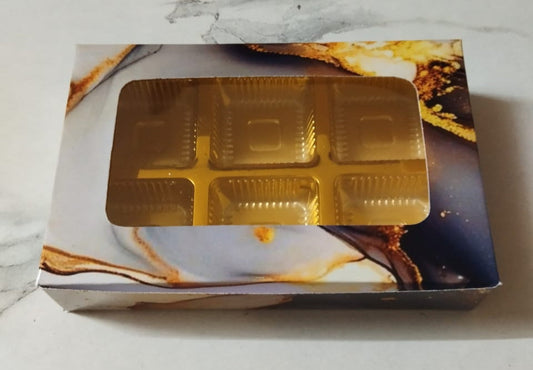 GT 448 6 Cavity Marble Design Chocolate Box - Geeta Trading Company