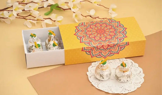 Multi Purpose Yellow Rangoli Print Boxes